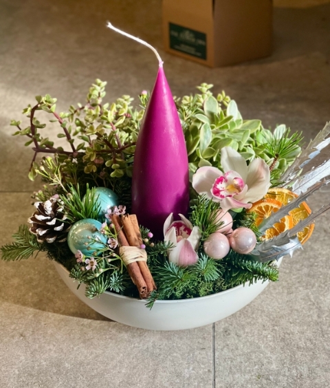 A colourful table centre piece